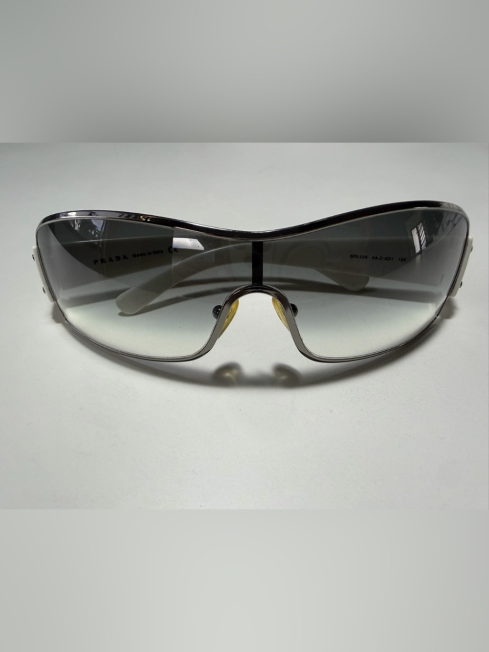 Authentic Vintage PRADA SPS Linea Rossa Wraparound White Shield Sunglasses - Picture 3 of 15
